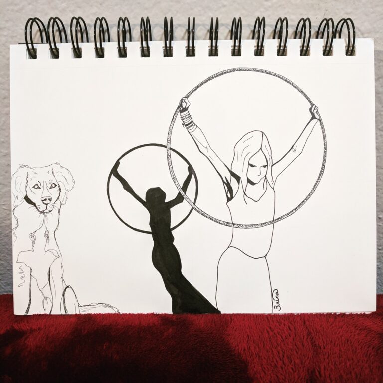 Conquering Hoops drawing by Captain Erica