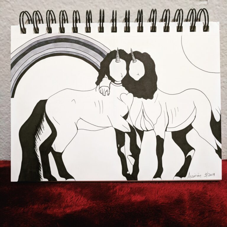 Unicorn Sisterhood drawing by Captain Erica