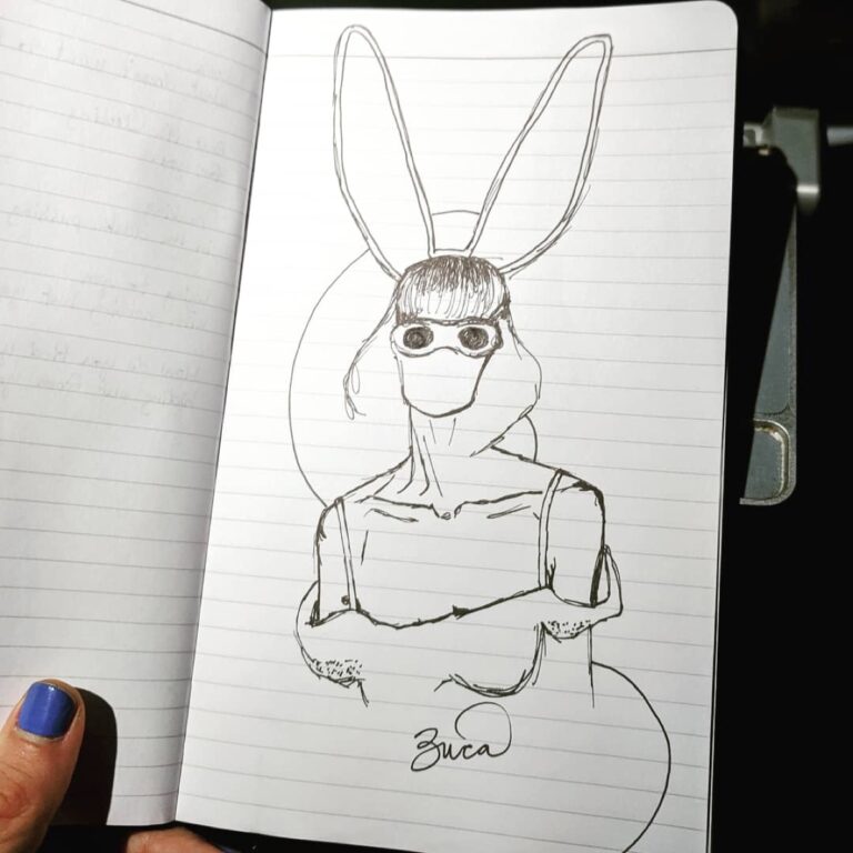 Girl in Bunny Ears drawing by Captain Erica